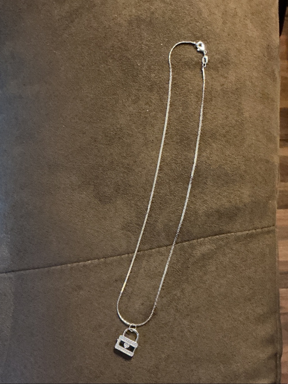 Rose + Maine Silver Padlock Pendant Pretty Bird chain Necklace - Women Jewelry
